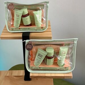 Lot Of 2 Pixi Beauty Skintreats Let’s Glow 4 Piece Mini Essentials Set with Bag